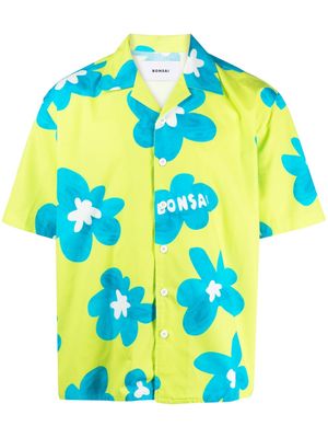 Bonsai chemise en coton à fleurs - Vert