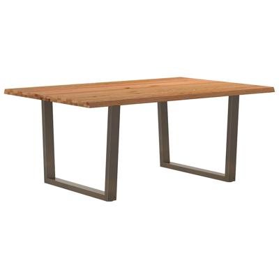 Eettafel met natuurlijke rand 180x120x74 cm massief eikenhout