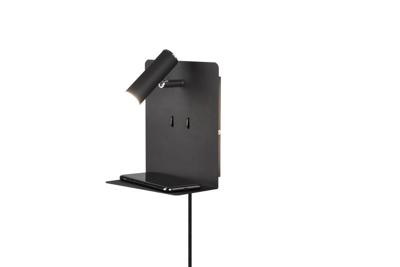 Trio Wand lampElement met schapje mat zwart - 222570232