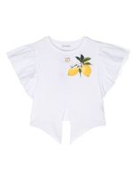 Dolce & Gabbana Kids t-shirt Italian Holiday à manches volantées - Blanc