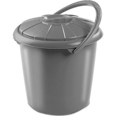 Hega Hoger Vuilnisbak - grijs - afvalbak met deksel - 14 liter