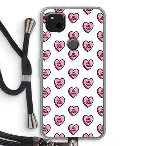 GIRL POWER: Pixel 4a Transparant Hoesje met koord
