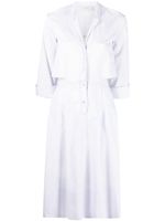 Agnona robe-chemise mi-longue à manches trois quarts - Violet