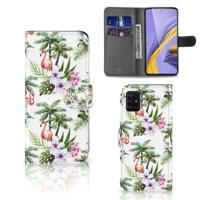 Samsung Galaxy A51 | Telefoonhoesje | Met pasjeshouder | Flamingo Palms