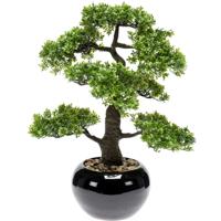 Kunstplant Bonsai boompje - Ficus Retusa - in pot - 47 cm