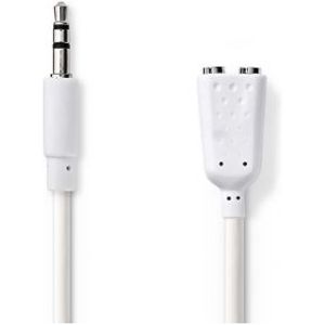 Stereo-Audiokabel | 3,5 mm Male - 2x 3,5 mm Male | 0,2 m | Wit