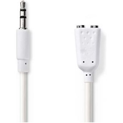 Stereo-Audiokabel | 3,5 mm Male - 2x 3,5 mm Male | 0,2 m | Wit