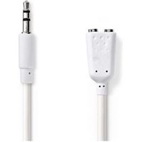 Stereo-Audiokabel | 3,5 mm Male - 2x 3,5 mm Male | 0,2 m | Wit