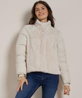 fake fur jas met doorgestikte mouwen fake fur jas met doorgestikte mouwen