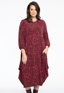 Yoek Jurk lang Balloon RED LEO | Rood | Maat 38/40