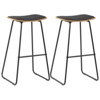 Barstoelen 2 st kunstleer zwart