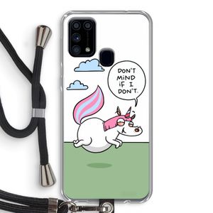 Unicorn: Samsung Galaxy M31 Transparant Hoesje met koord