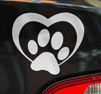 Sticker met hondpootafdruk