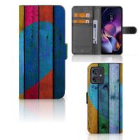 Motorola Moto G54 | Book Style Case | Wood Heart - Cadeau voor je Vriend