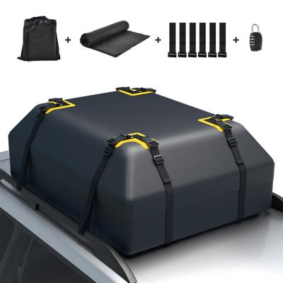 400 L Dakkoffer voor Auto Dakkoffer Waterdicht met 6 Deurhaken Cijferslot Antislip Mat en Draagtas Opvouwbare Dakkoffer Zwart