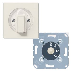 Jung AS500 ventilatorschakelaar 3-standen en 0-stand met draaiknop creme
