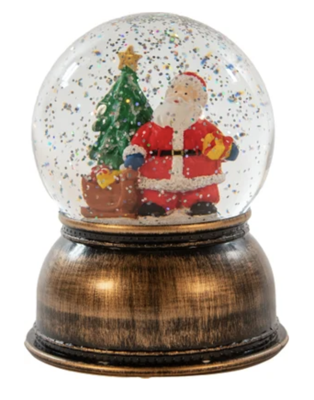B.O. Globe Santa Glitter Water Led Warm White 11X14 cm - Annas collection