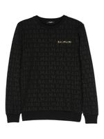 Balmain Kids sweat en coton à logo imprimé - Noir