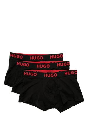 HUGO lot de trois boxers à taille à logo - Noir
