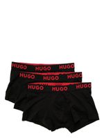 HUGO lot de trois boxers à taille à logo - Noir