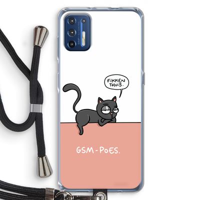 GSM poes: Motorola Moto G9 Plus Transparant Hoesje met koord