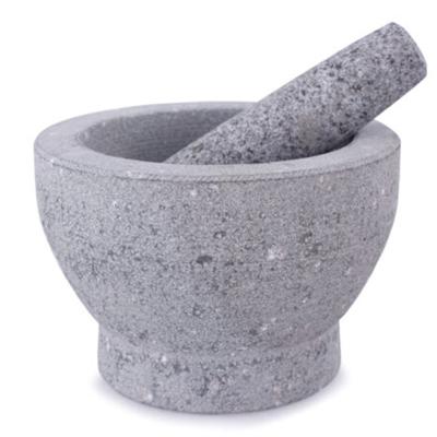 Vijzel met stamper - grijs - graniet - D17 cm