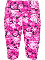 MSGM short de cyclisme à fleurs - Rose