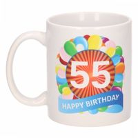 55e verjaardag cadeau beker / mok 300 ml - thumbnail