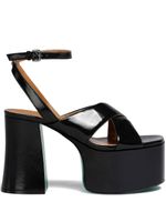 Marni sandales plateforme à fini verni - Noir