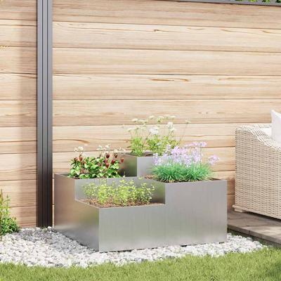Tuin Bloempot Zilver 80 x 80 x 48 cm Gegalvaniseerd staal