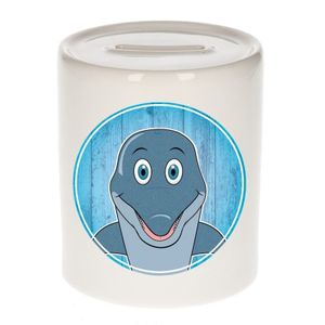 Cadeau kinder spaarpotten dolfijn 9 cm