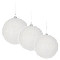 72x stuks kerstversiering witte sneeuw effect kerstballen 4-5-6 cm - Kerstbal