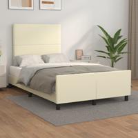 Bedframe met hoofdbord kunstleer crèmekleurig 120x200 cm