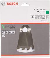 Bosch Accessoires Cirkelzaagblad Optiline Wood 160 x 20/16 x 2,6 mm, 24 1st - 2608640596 - thumbnail
