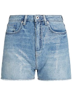Karl Lagerfeld Jeans short en jean à sequins - Bleu