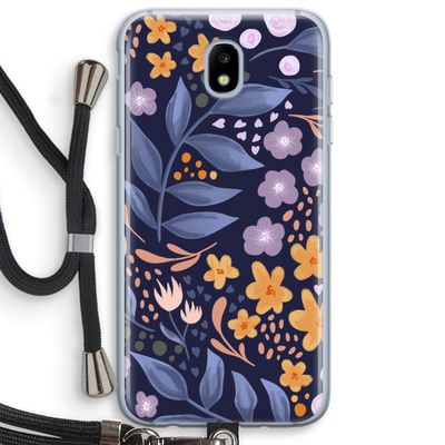 Flowers with blue leaves: Samsung Galaxy J5 (2017) Transparant Hoesje met koord