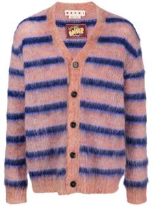 Marni cardigan en mohair à rayures - Rose
