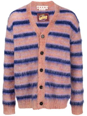 Marni cardigan en mohair à rayures - Rose