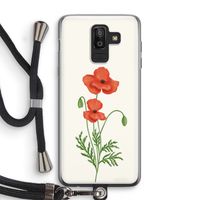 Red poppy: Samsung Galaxy J8 (2018) Transparant Hoesje met koord