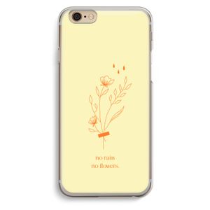 No rain no flowers: iPhone 6 / 6S Transparant Hoesje
