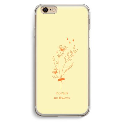 No rain no flowers: iPhone 6 / 6S Transparant Hoesje