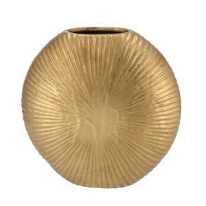 Bloemenvaas Nordic design model plat - goud - 23 x 7 cm - moderne vaas