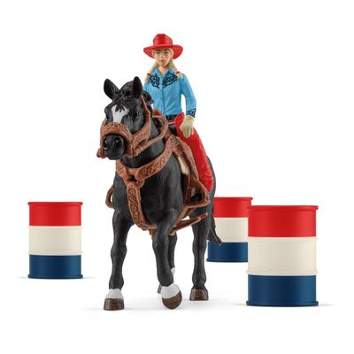 Schleich farm world barrel racing met cowgirl 42576