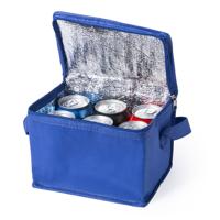 Koeltas - 2x - klein - lunch / blikjes - blauw - 21 x 15 x 15 cm - draagriem - 4 liter inhoud