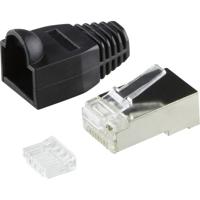 LogiLink MP0022 RJ45-connector, Cat 6, afgeschermd Stekker, recht Aantal polen: 8P8C Zwart 100 stuk(s)