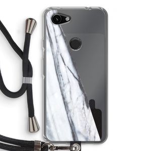Gestreepte marmer: Pixel 3a Transparant Hoesje met koord