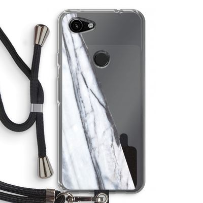 Gestreepte marmer: Pixel 3a Transparant Hoesje met koord