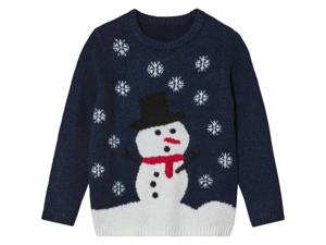 lupilu Kinder kersttrui (122/128, Donkerblauw/sneeuwpop)