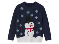 lupilu Kinder kersttrui (122/128, Donkerblauw/sneeuwpop)