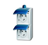 BJ Bush Jaeger dubbel stopcontact waterdicht verticaal 2084-0-0706